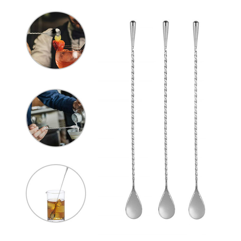 Bar Spoon Twisted - 2Pcs Long Stainless Steel Cocktail Spoon
