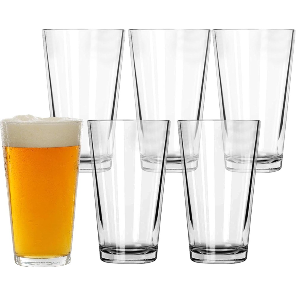 Highball Glass Set - 16 oz Pint Glasses 6 Pcs