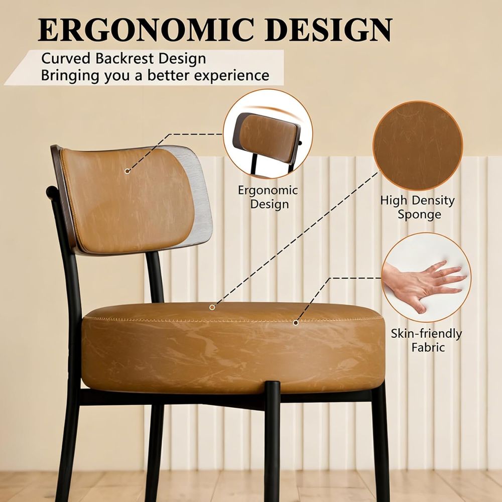 Brown Bar Stools Set o 3, Leat - Home Bar And Counter review and price