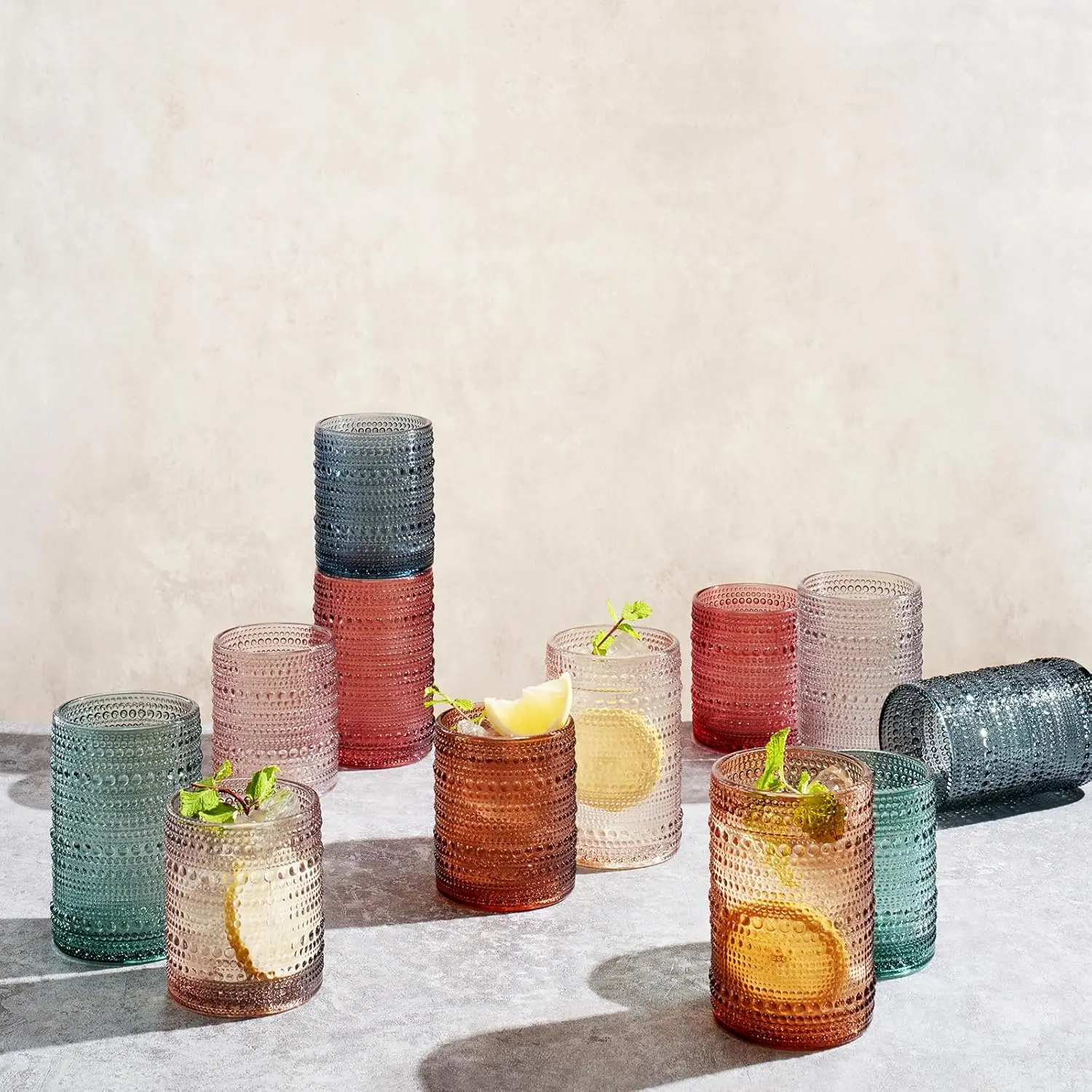 Hobnail Beaded Highball Drinki - Highball Glass Set review and price