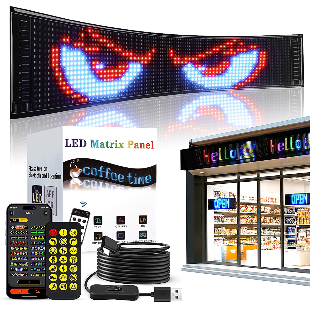 Programmable LED Matrix Panel  - Home Bar Signs review and price