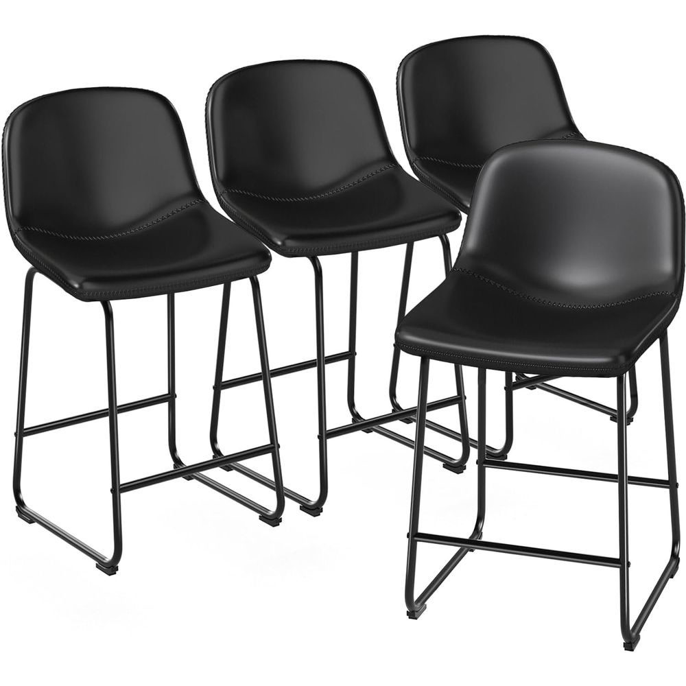 4-Piece Leather Dining Chairs  - Home Bar And Counter review and price