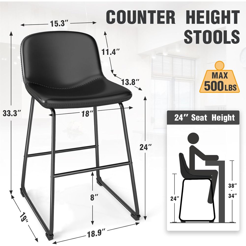 4-Piece Leather Dining Chairs  - Home Bar And Counter review and price