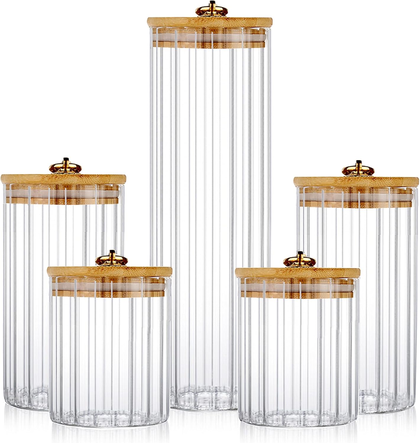 Glass Storage Jars Set of 5, D - Home Bar And Coffee review and price