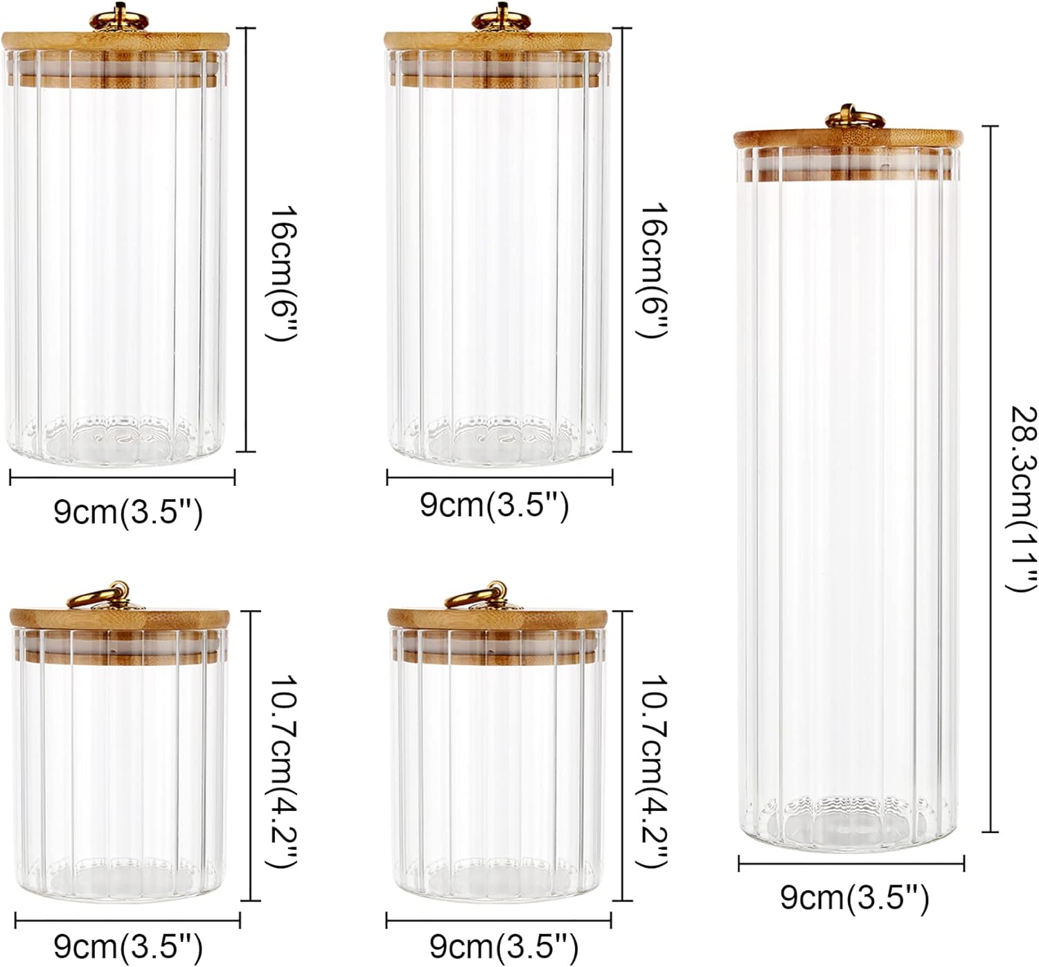 Glass Storage Jars Set of 5, D - Home Bar And Coffee review and price