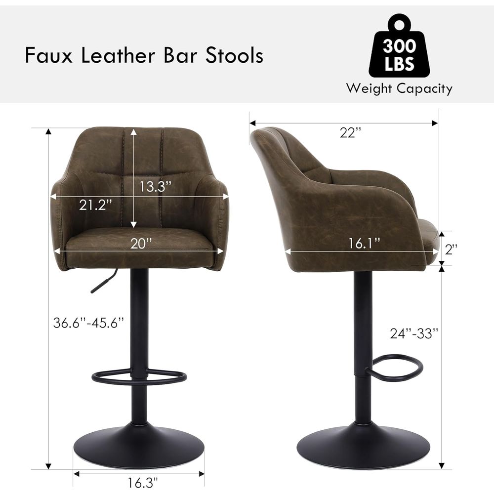 Set of 4 Swivel Leather Bar St - Home Bar And Counter review and price