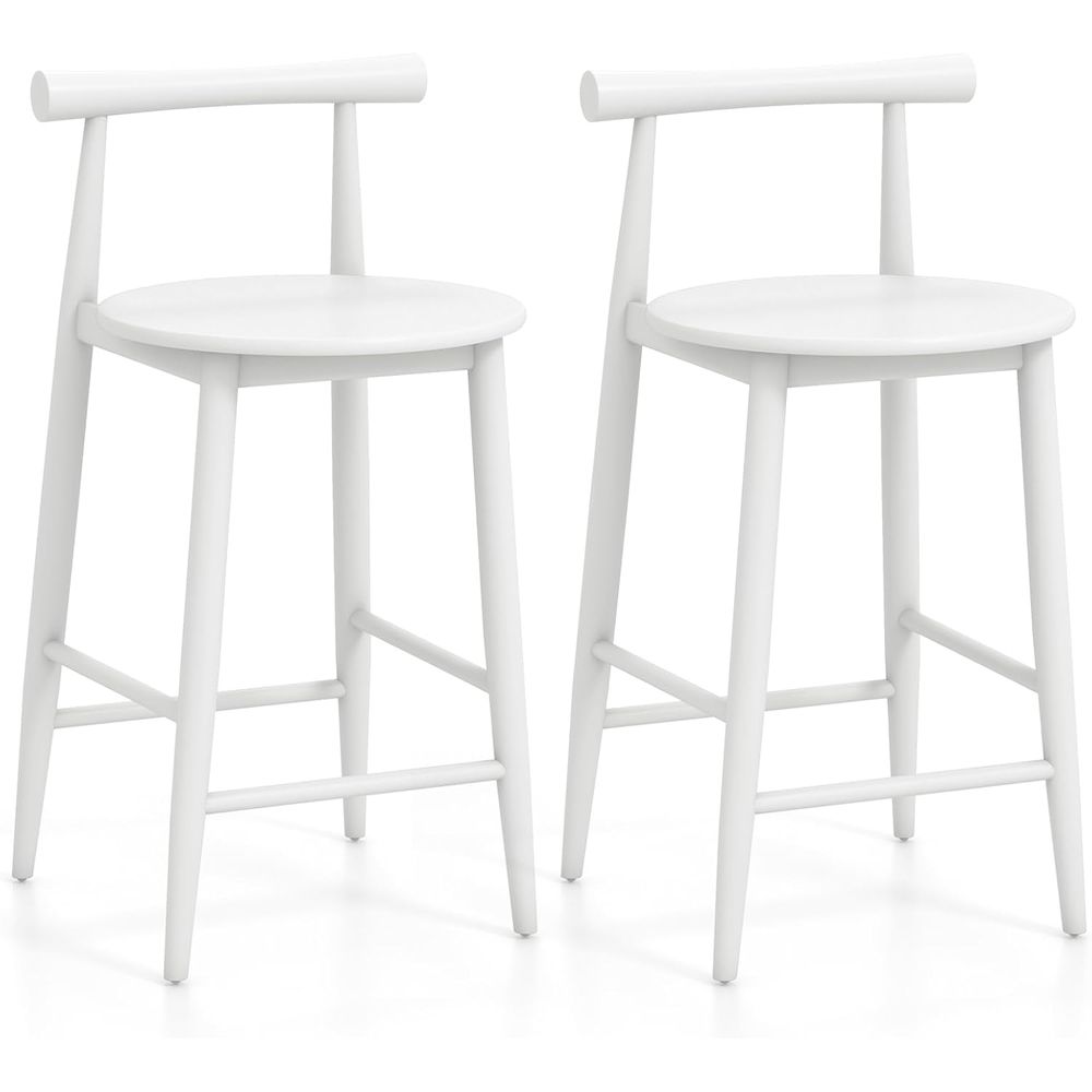Set of 2 White Wooden Bar Chai - Home Bar And Counter review and price
