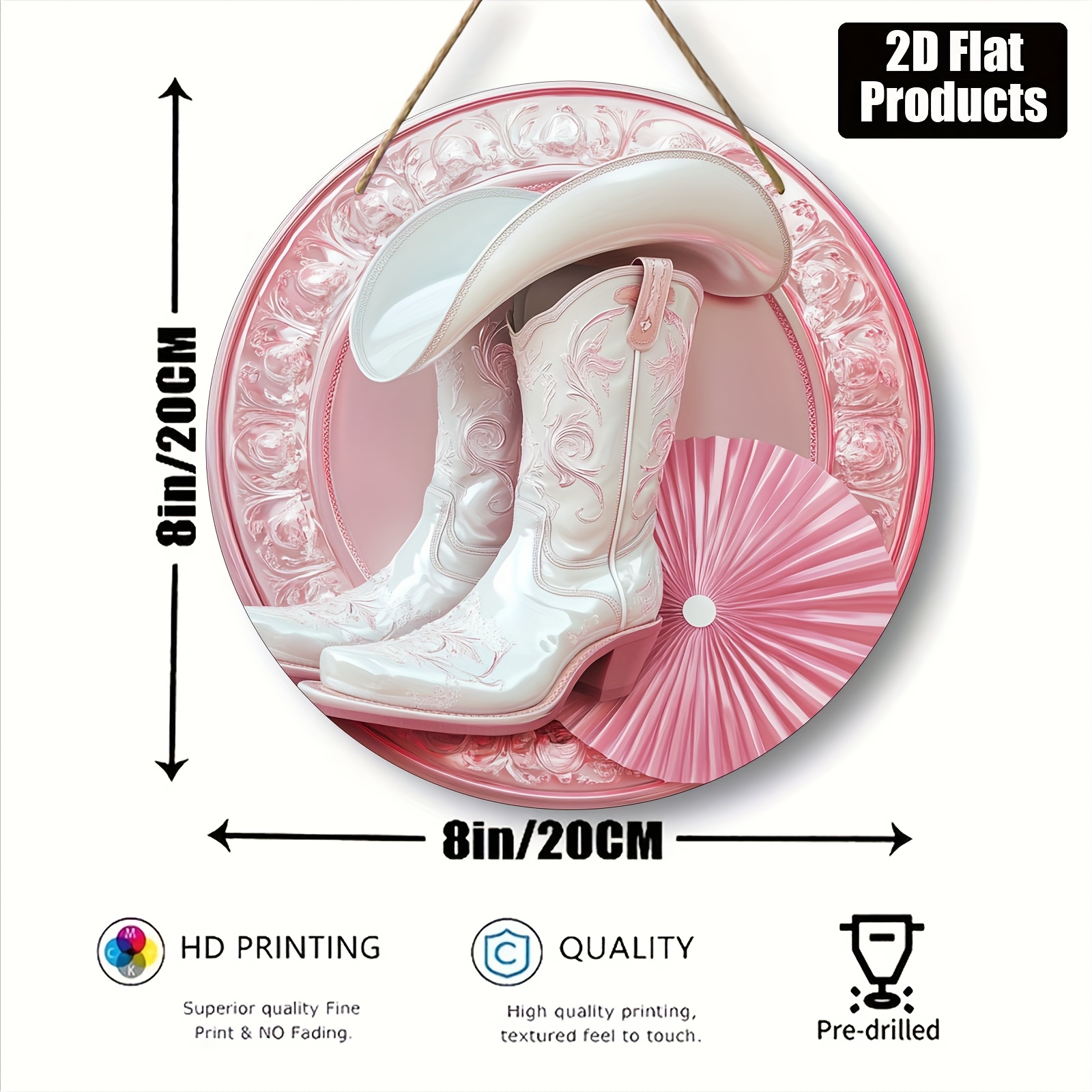 2D Metal Sign, Pink Cowboy Boo - Home Bar And Coffee review and price