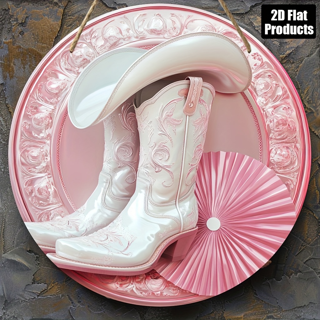 2D Metal Sign, Pink Cowboy Boo - Home Bar And Coffee review and price