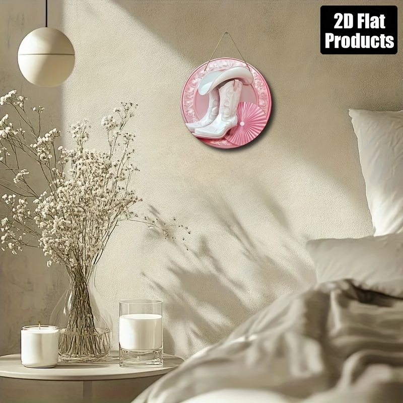 2D Metal Sign, Pink Cowboy Boo - Home Bar And Coffee review and price