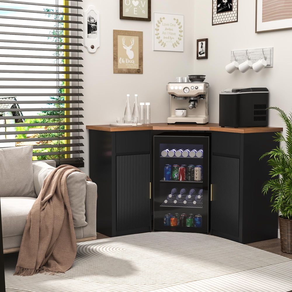 Corner Bar Cabinet with Fridge - Home Bar And Fridge review and price