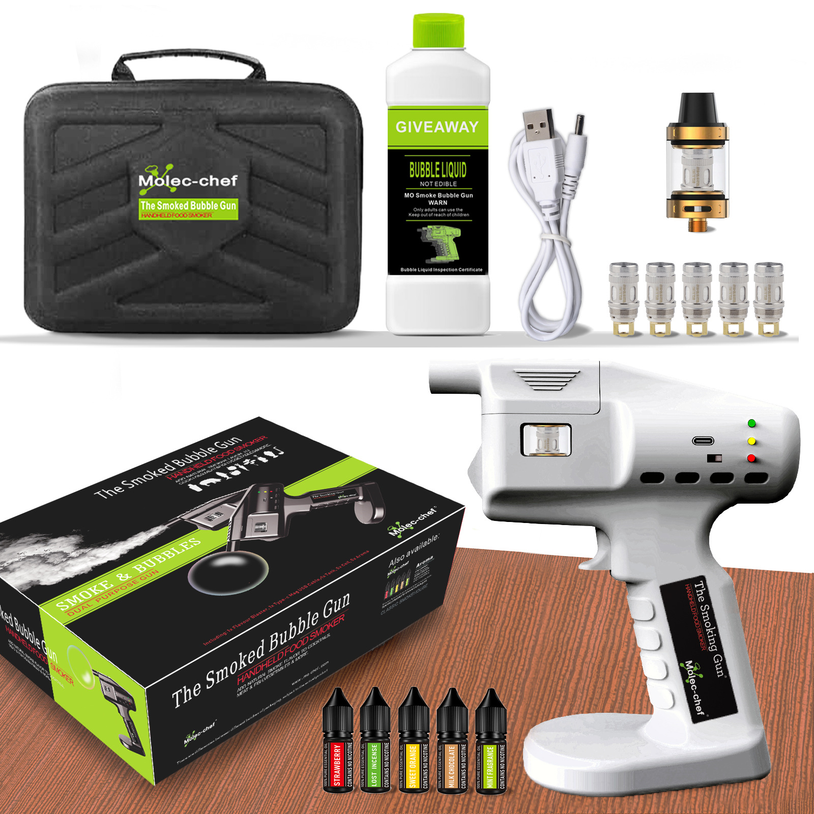White Smoked Bubble Gun with F - Smoking Gun Kit review and price