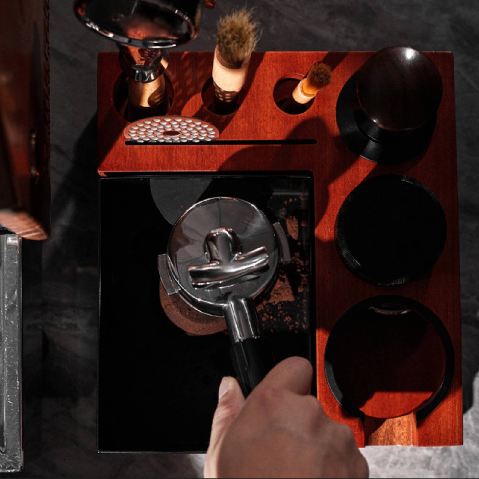 Wood Tamping Station Multi-Fun - Home Barista review and price