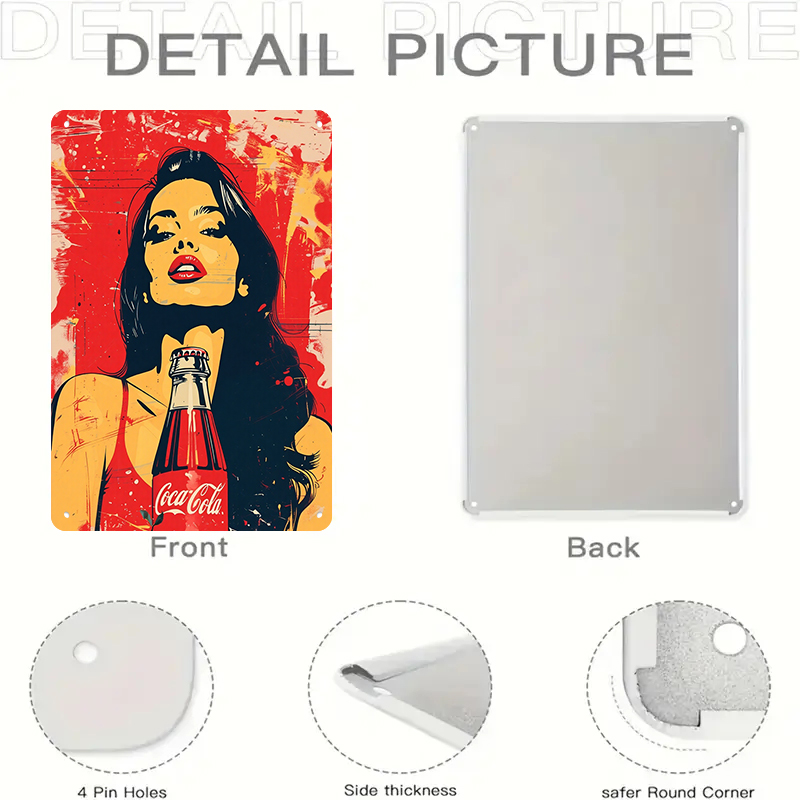 1PC 2D flat vintage Coca Cola  - Home Bar And Coffee review and price