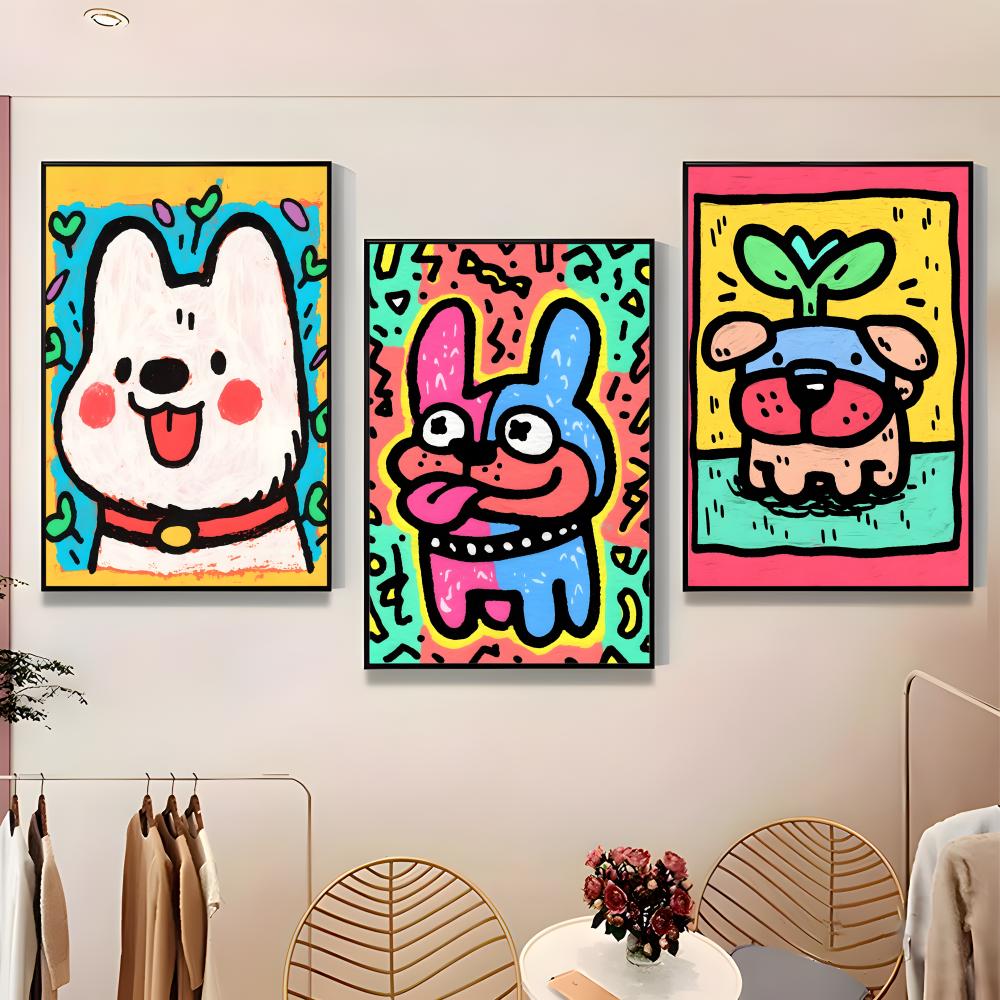Lovely Colorful Dog Poster Pap - Home Bar And Theater review and price