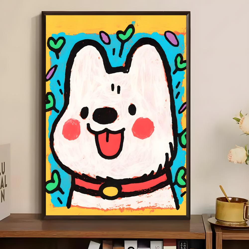 Lovely Colorful Dog Poster Pap - Home Bar And Theater review and price