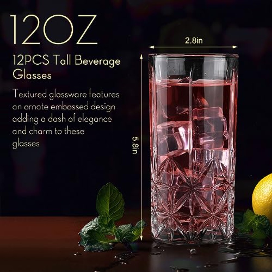 Set of 12 Tall Highball Glasse - Highball Glass Set review and price