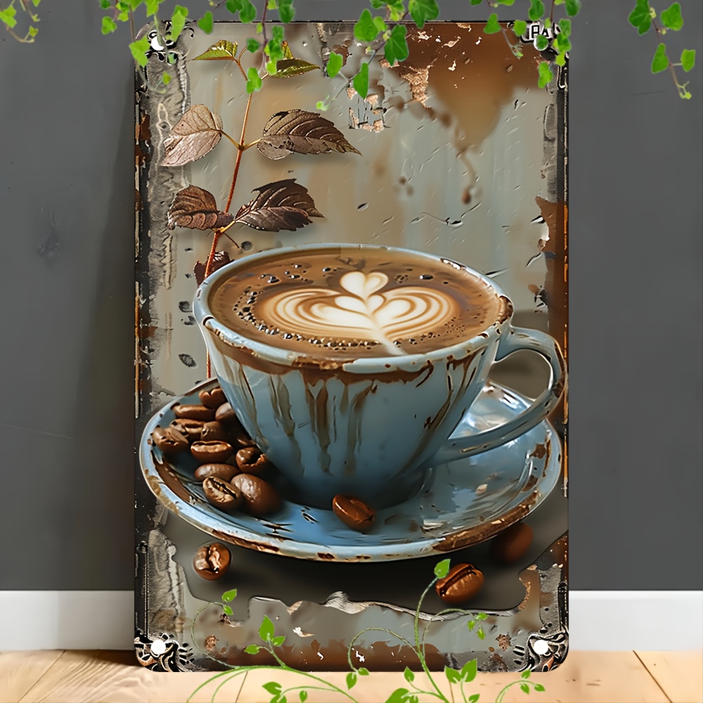 Aluminum Metal Sign, Latte Cof - Home Bar And Coffee review and price