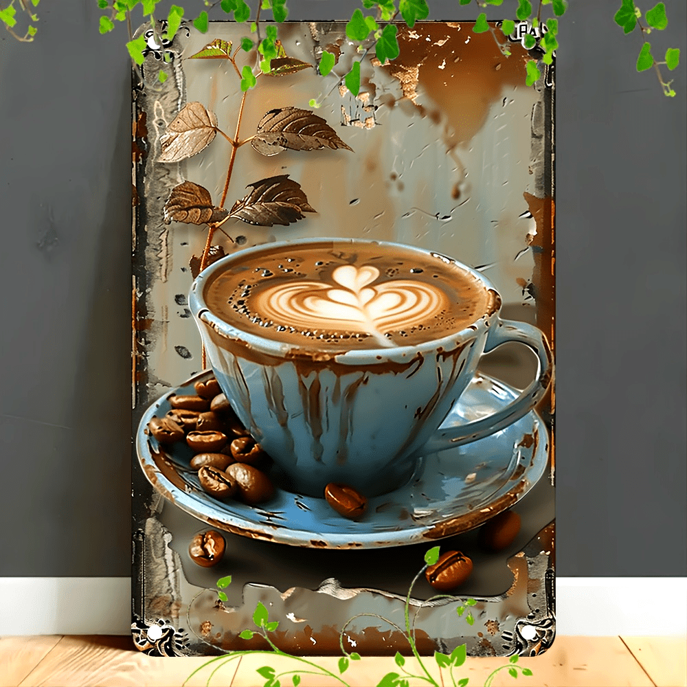 Aluminum Metal Sign, Latte Cof - Home Bar And Coffee review and price