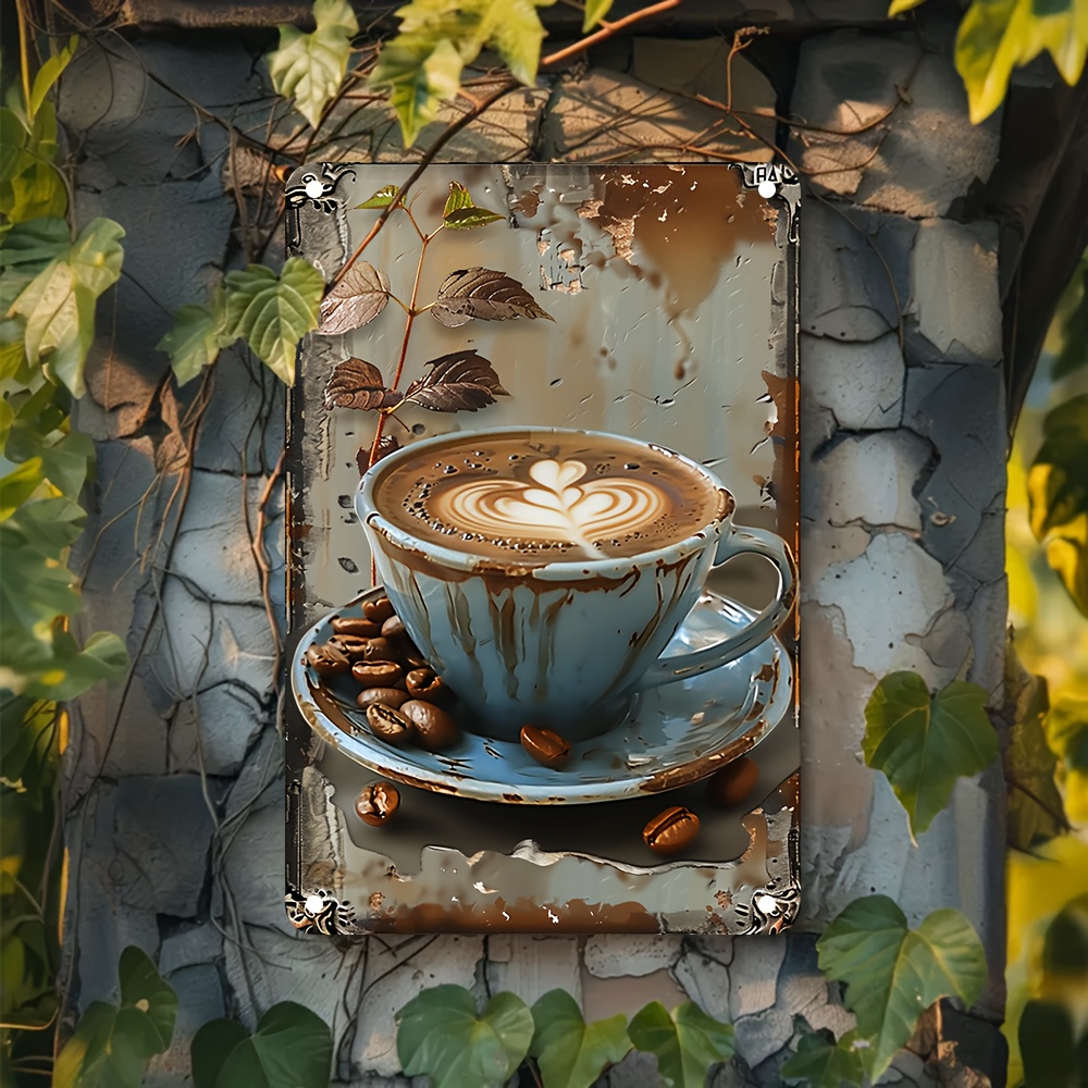 Aluminum Metal Sign, Latte Cof - Home Bar And Coffee review and price
