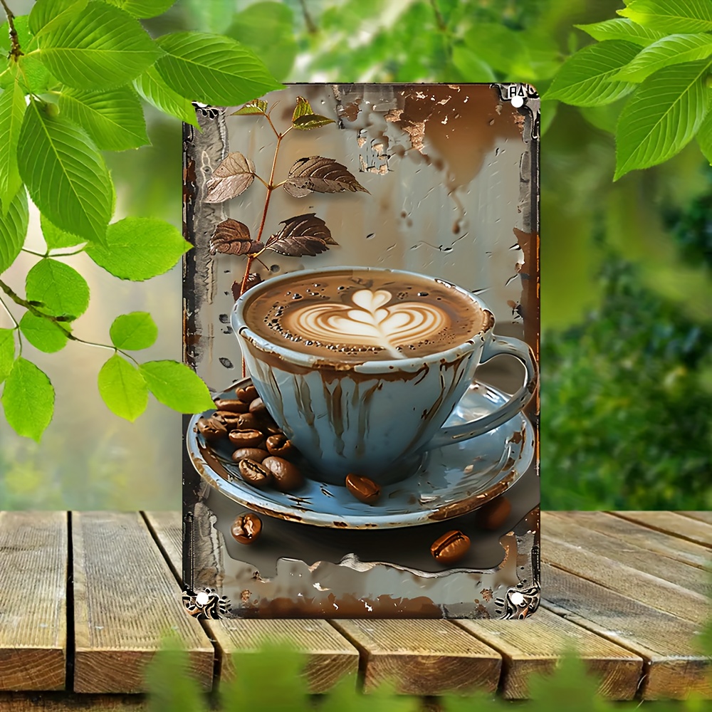 Aluminum Metal Sign, Latte Cof - Home Bar And Coffee review and price