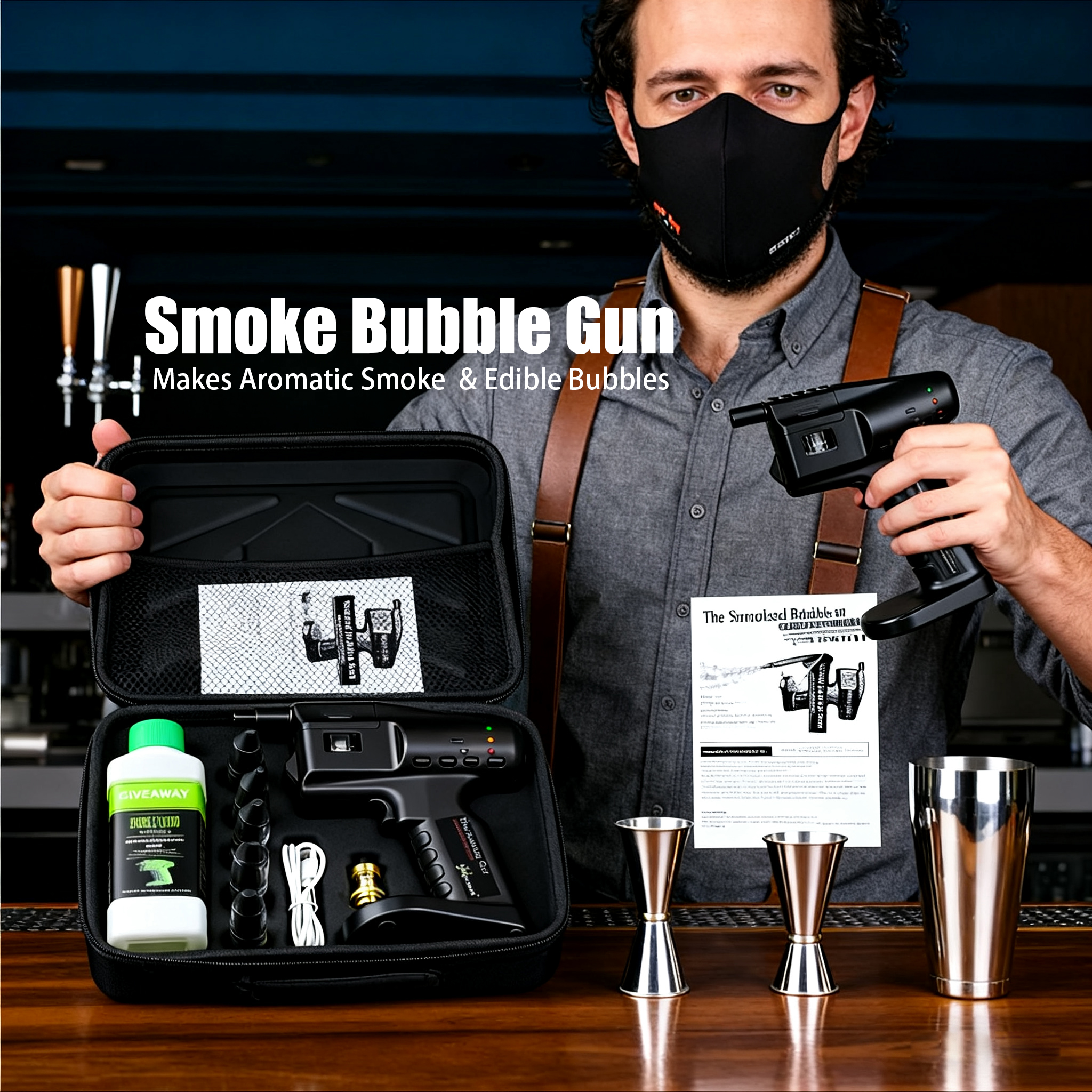 Cocktail Smoke Bubble Gun - US - Smoking Gun Kit review and price