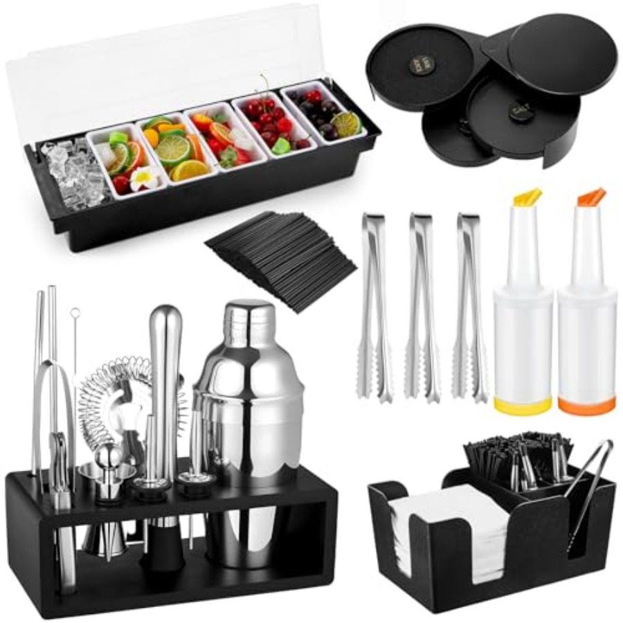 23 Pcs Bartender Supplies Kit  - Garnish Tray Set review and price