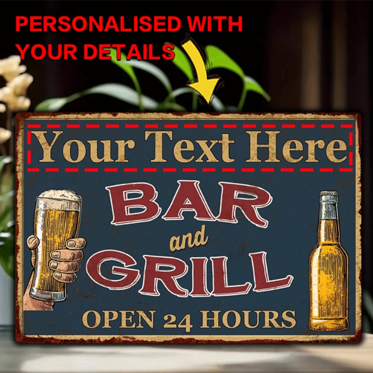 Customizable Bar & Grill Alumi - Home Bar Signs review and price