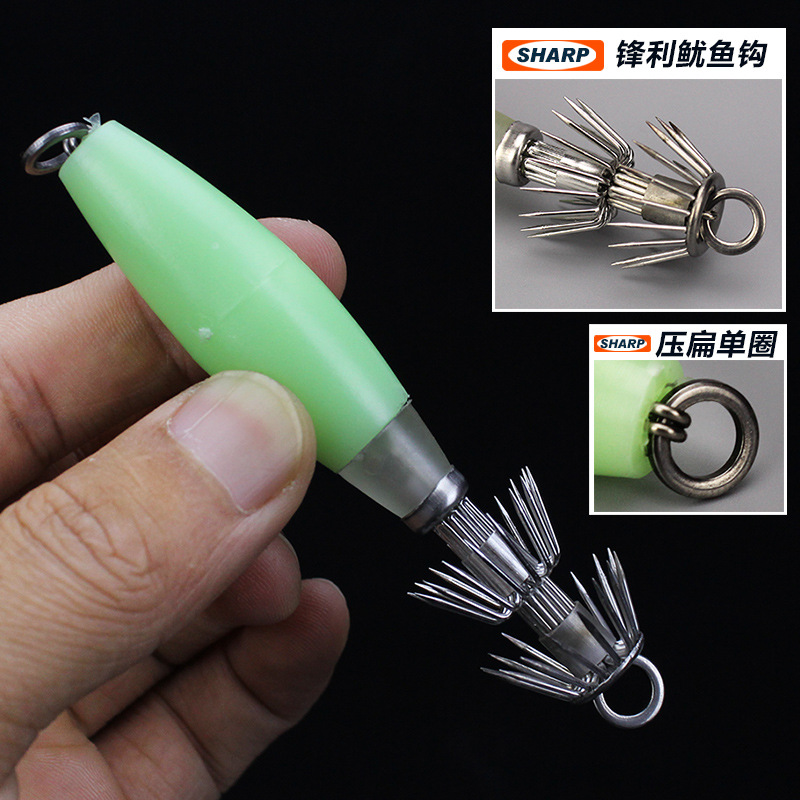 Glow Squid Hook 10cm/14g Doubl - Jigger Double Sided review and price