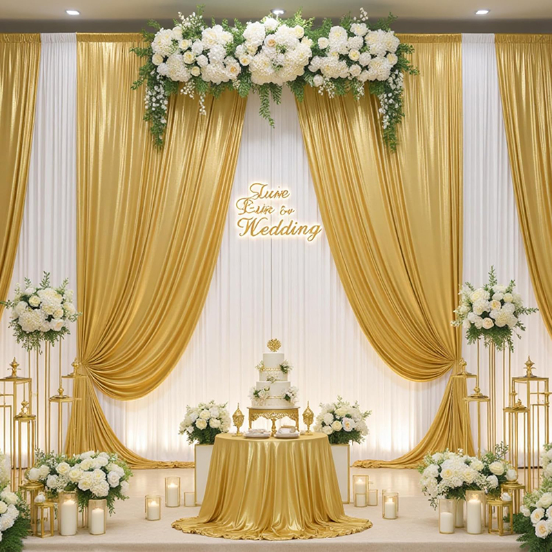 Gold Sequin Backdrop Curtain W - Home Bargains review and price