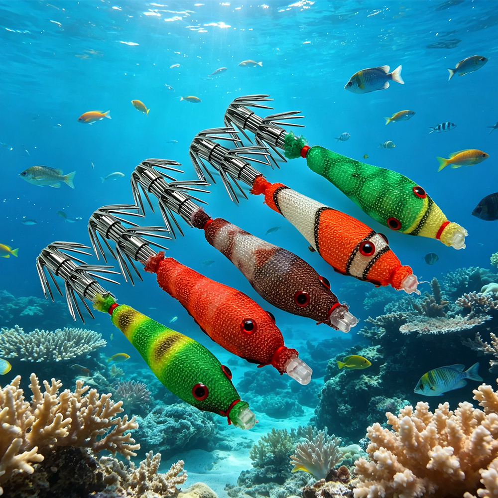 5 Pcs Squid Soft Baits, Lumino - Jigger Double Sided review and price