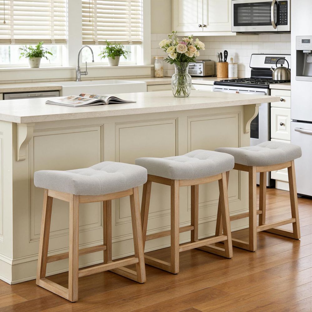 Set of 3, 24 Upholstered Count - Home Bar And Counter review and price