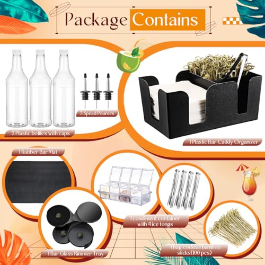 15 Pcs Bar Caddy Accessories 3 - Speed Pourer Cap review and price