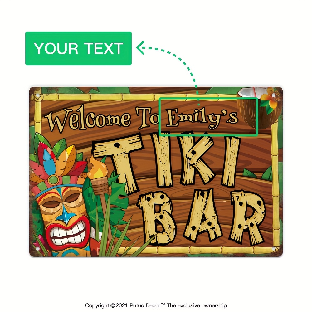 Custom  Decor Tiki Bar Sign, P - Home Bar Signs review and price