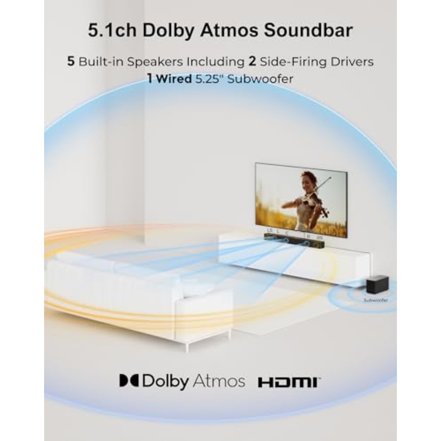 5.1CH Surround Sound Bar with  - Home Bar And Theater review and price