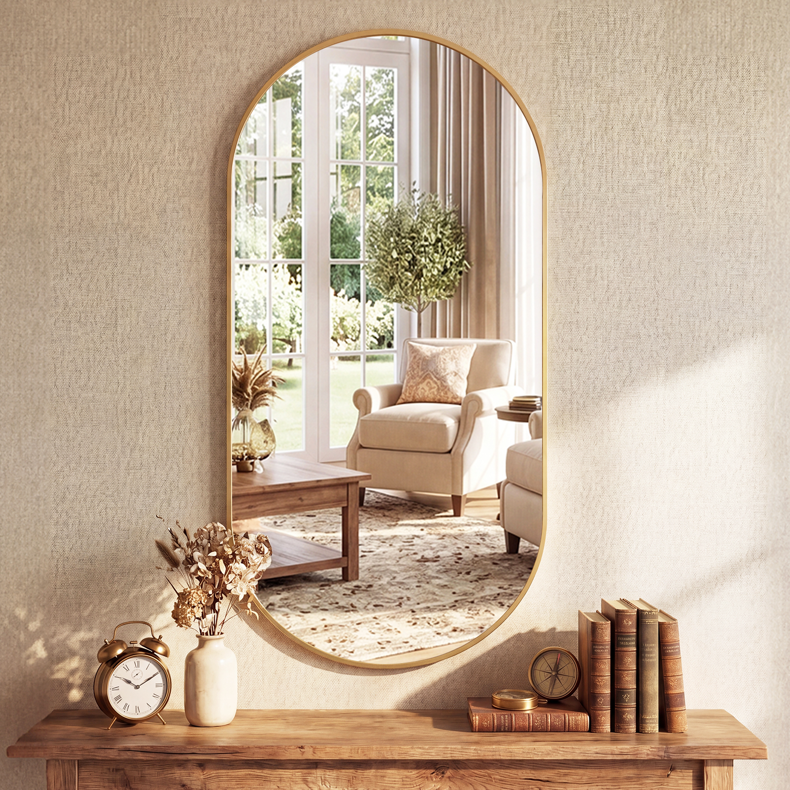 JHK Oval Wall Mirror with Meta - Home Bargains review and price