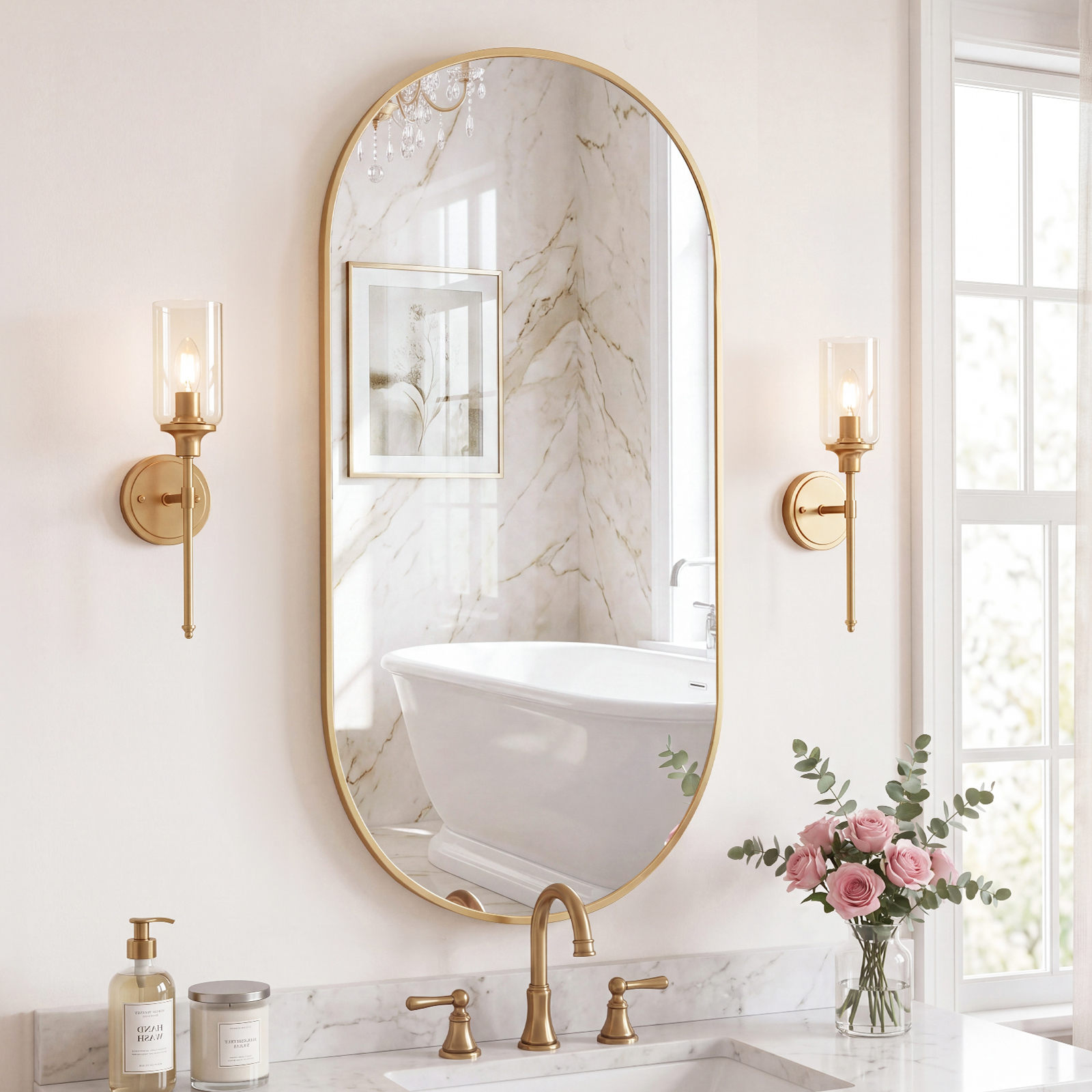 JHK Oval Wall Mirror with Meta - Home Bargains review and price