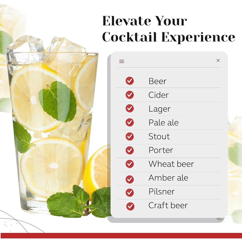 16 oz Pint Glasses 6 Pcs Set D - Highball Glass Set review and price