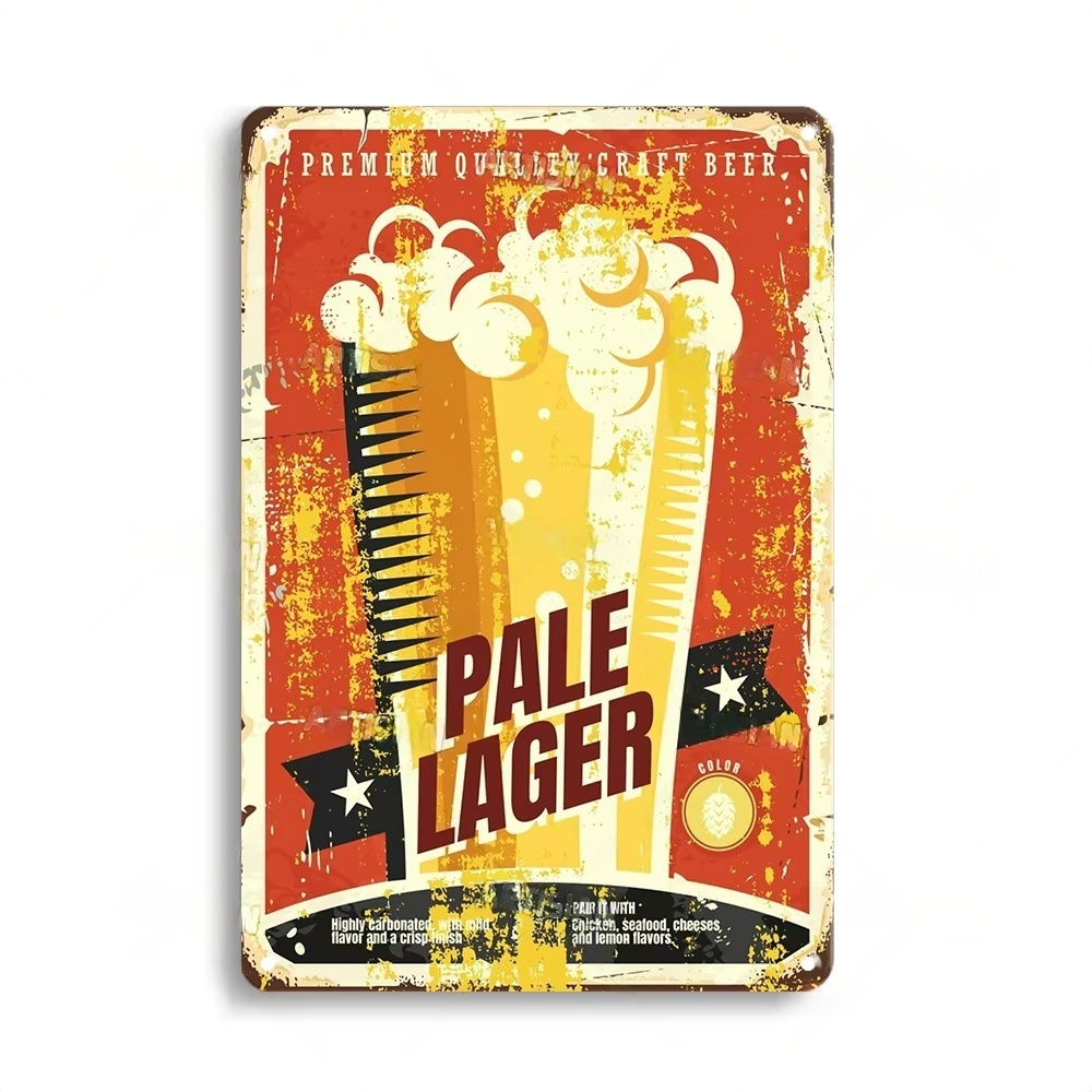 Rusty Metal Tin Sign Beer Meta - Home Bar Signs review and price