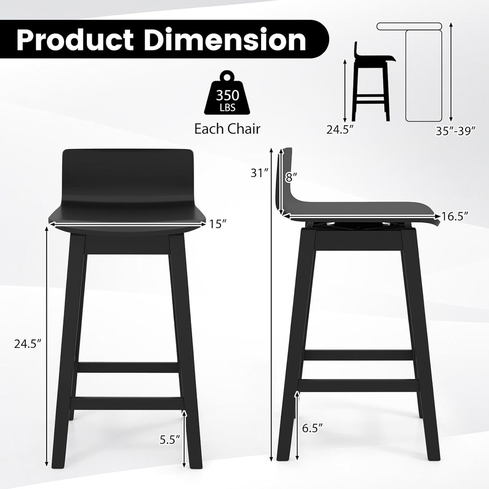 Swivel Solid Wood Bar Stools S - Home Bar And Counter review and price